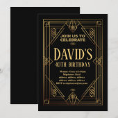 Gatsby, Art Deco, retro, vintage, uitnodiging (Voorkant / Achterkant)