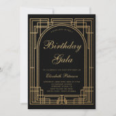 Gatsby Art Deco Roaring 20s Elegant Boog Verjaarda Kaart (Voorkant)