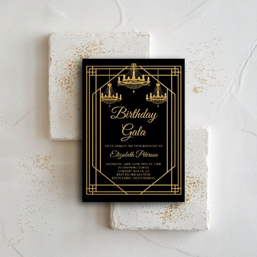 Gatsby Art Deco Roaring 20s kroonluchters verjaard Kaart