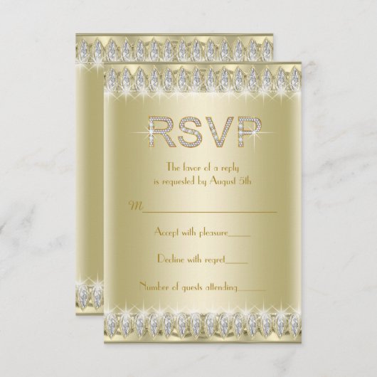 Gatsby Art Deco Roaring 20's RSVP (Voorkant / Achterkant)