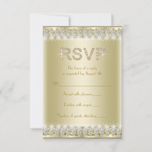 Gatsby Art Deco Roaring 20's RSVP Kaartje (Voorkant)
