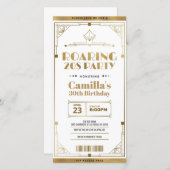 Gatsby Art Deco Roaring 20s Ticket Invitation Feestdagenkaart (Voorkant / Achterkant)