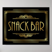 Gatsby Art Deco SNACK BAR Sign Print (Voorkant)