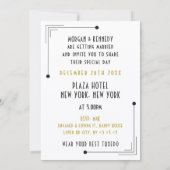 Gatsby Art Deco Stijl Wit Tuxedo Bruiloft Kaart (Achterkant)