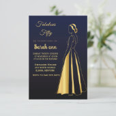 Gatsby Art Deco Style, uitnodiging voor 50e B-dag (Staand voorkant)