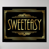 Gatsby Art Deco SWEETEASY Sign Print (Voorkant)