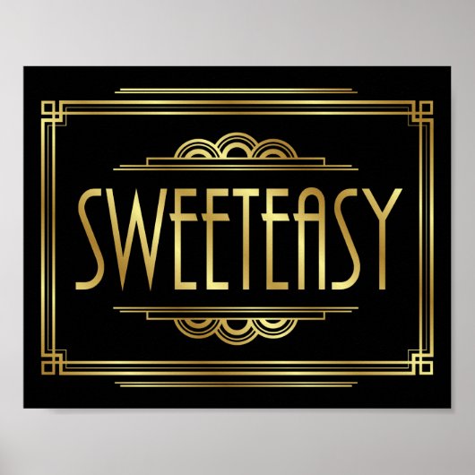 Gatsby Art Deco SWEETEASY Sign Print (Voorkant)