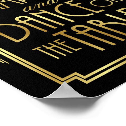 Gatsby Art Deco TIME to DRINK CHAMPAGNE Sign Print (Hoek)