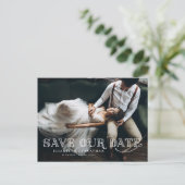 Gatsby Art Deco Typografie Foto Save the Date Aankondigingskaart (Staand voorkant)