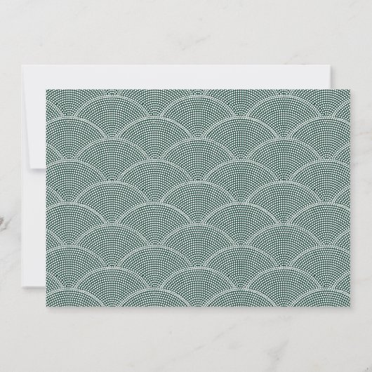 Gatsby Art Deco Typografie Groen Save the Date (Achterkant)