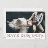 Gatsby Art Deco Typography Red Save the Date (Voorkant)