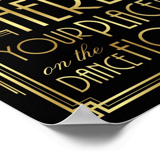 Gatsby Art Deco UW PLEK IS OP DE DANKSTROOM Poster (Hoek)