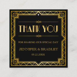 Gatsby Art Deco Wedding Favor Label | Aangepaste k