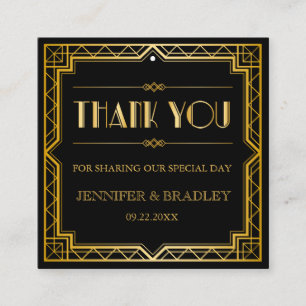 Gatsby Art Deco Wedding Favor Label   Aangepaste k