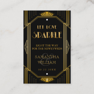 Gatsby Art Deco Wedding Sparkler Label  Aangepaste