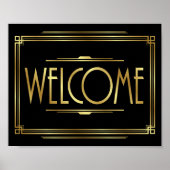 Gatsby Art Deco WELCOME Sign Print (Voorkant)