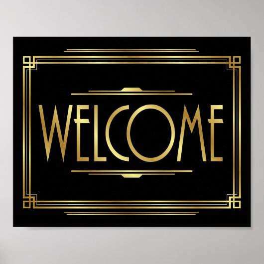 Gatsby Art Deco WELCOME Sign Print (Voorkant)