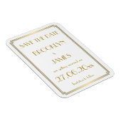 Gatsby Art Deco White Wedding Save the Date Magnet Magneet (Rechterzijde)
