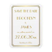 Gatsby Art Deco White Wedding Save the Date Magnet Magneet (Verticaal)