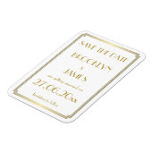 Gatsby Art Deco White Wedding Save the Date Magnet Magneet (Linkerzijde)