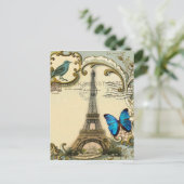 gatsby art deco zwaait  parijs eiffeltoren briefkaart (Staand voorkant)