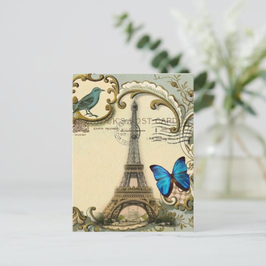 gatsby art deco zwaait  parijs eiffeltoren briefkaart (Staand voorkant)