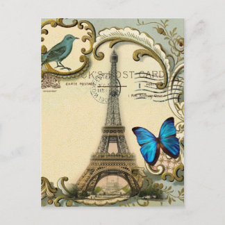 gatsby art deco zwaait parijs eiffeltoren briefkaart