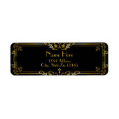 Gatsby Black en Gold Address Label (Voorkant)