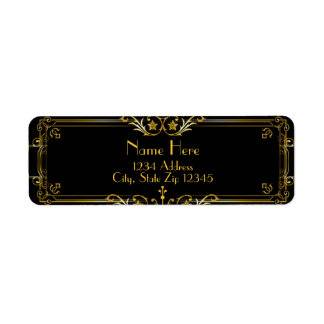 Gatsby Black en Gold Address Label