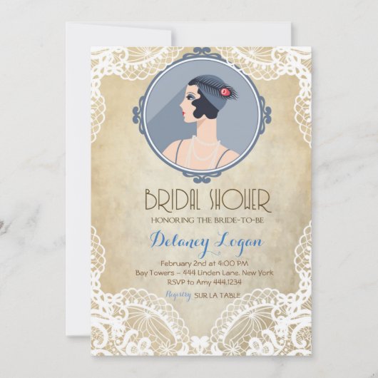 Gatsby Bridal Shower Kaart (Voorkant)