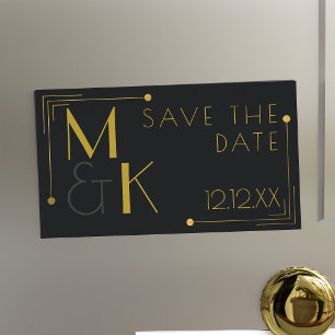 Gatsby Bruiloft Save The Date 25 Magnetische Kaart Magnetisch Visitekaartje