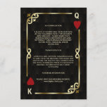 Gatsby Casino Las Vegas Poker Accommodatie Informatiekaartje<br><div class="desc">Uniek casino Royale en Great Gatsby voor het kaartontwerp. Het is voorzien van een kunstdecostijl, een Roaring 1920's oude Hollywood gebroken lijst met faux gold folie Fleur-de-lis, rode harten, Q en K op twee hoeken (het simuleren van speelkaarten), op gouden zwarte Art Deco patroonachtergrond. Gebruik het gereedschap Personaliseren om je...</div>
