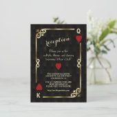 Gatsby Casino Las Vegas Poker Wedding Reception Informatiekaartje (Staand voorkant)