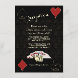 Gatsby Casino Las Vegas Poker Wedding Reception Informatiekaartje