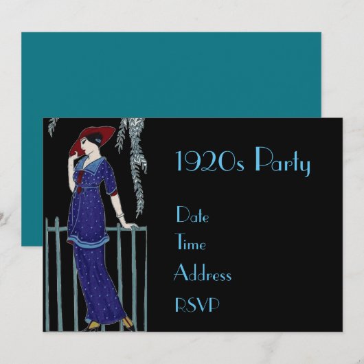 Gatsby costume party uit de jaren '20 kaart (Voorkant / Achterkant)