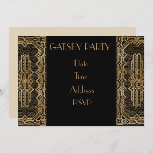 Gatsby Costume party uit de jaren 20 Kaart (Voorkant / Achterkant)
