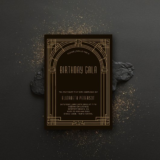 Gatsby Deco Nouveau Lijst Roaring 20s Verjaardag Kaart