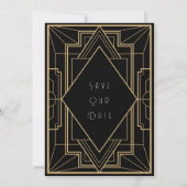 Gatsby Effect Wedding Save the Date Kaart (Achterkant)