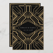 Gatsby Effect Wedding Save the Date Kaart (Voorkant / Achterkant)