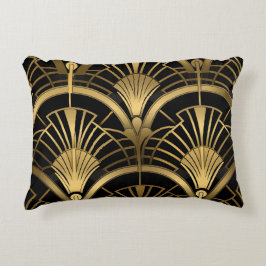 Gatsby Eventures - Zwart en Art Deco Gold Accent Kussen