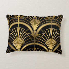 Gatsby Eventures - Zwart en Art Deco Gold Accent Kussen
