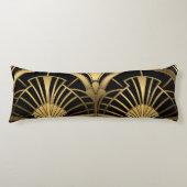 Gatsby Eventures - Zwart en Art Deco Gold Lichaamskussen (Voorkant)