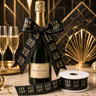 Gatsby-feest Gold and Black Pop Fizz Clink Satijnen Lint