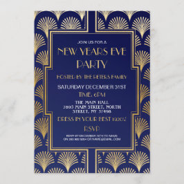 Gatsby-feest in marineblauw en goud voor Oud en Ni Kaart