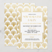 Gatsby-feest wit goud ventilator uit de jaren 20 o kaart (Voorkant / Achterkant)