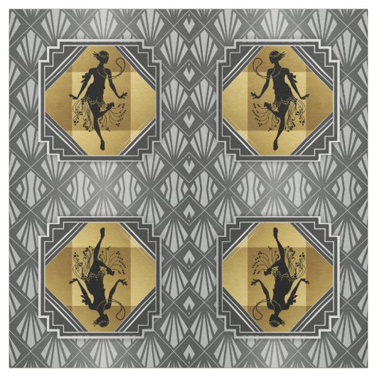 Gatsby Flapper Art Deco Fabric Stof (Swatch)