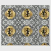 Gatsby Flapper Art Deco Wrapping Paper Cadeaupapier (Vlak)