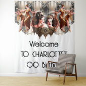 Gatsby flapper dansers metallic achtergrond 1920 wandkleed (In situ)