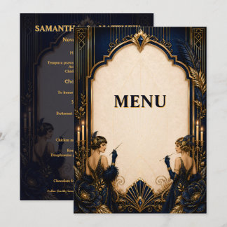 Gatsby flapper girls art deco trouwdiner menu
