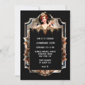 Gatsby Flapper meisje art deco metallic look party Kaart (Voorkant)